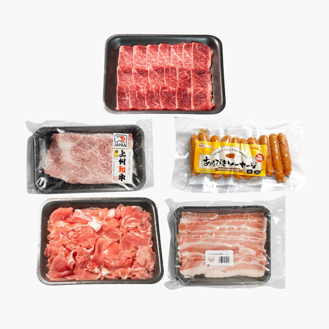 Thinly sliced Meat and Wagyu